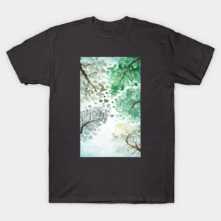 Komorebi Tree and Sky Watercolor Painting T-Shirt